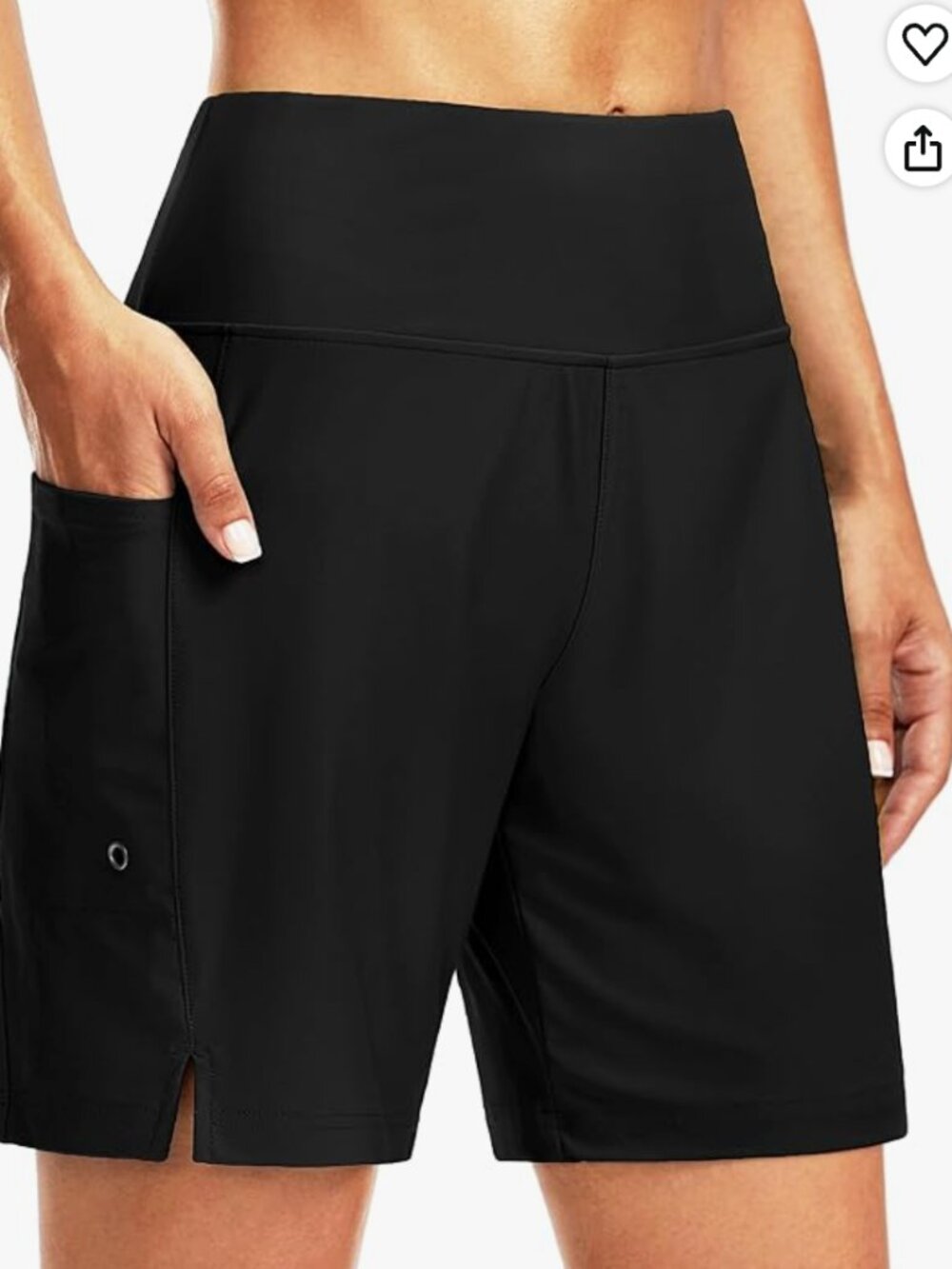 Women's 7" Long Swim Board Shorts High Waisted Quick Dry; sz 3XL - NIB